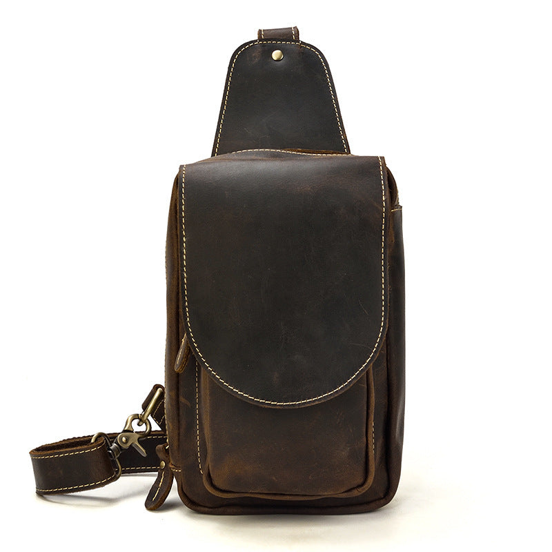 Men's Leather Chest Sports Bag