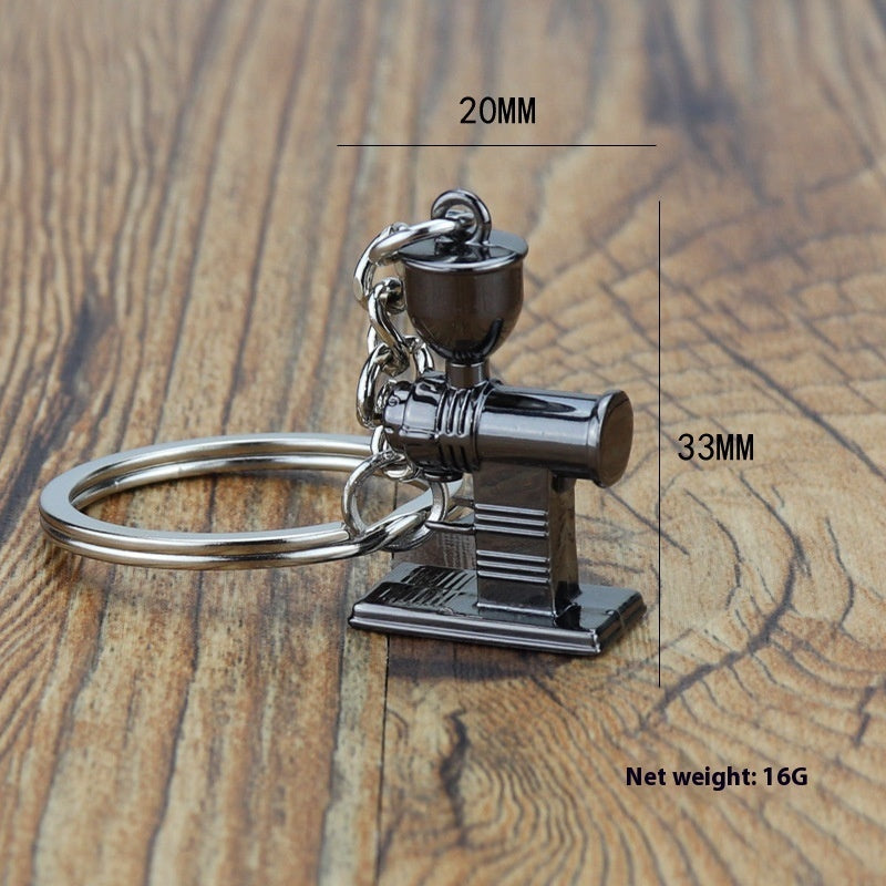 3D Coffee Keychain Metal Car Key Pendant