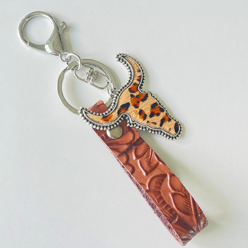 Leather Keychain Retro Ethnic Style