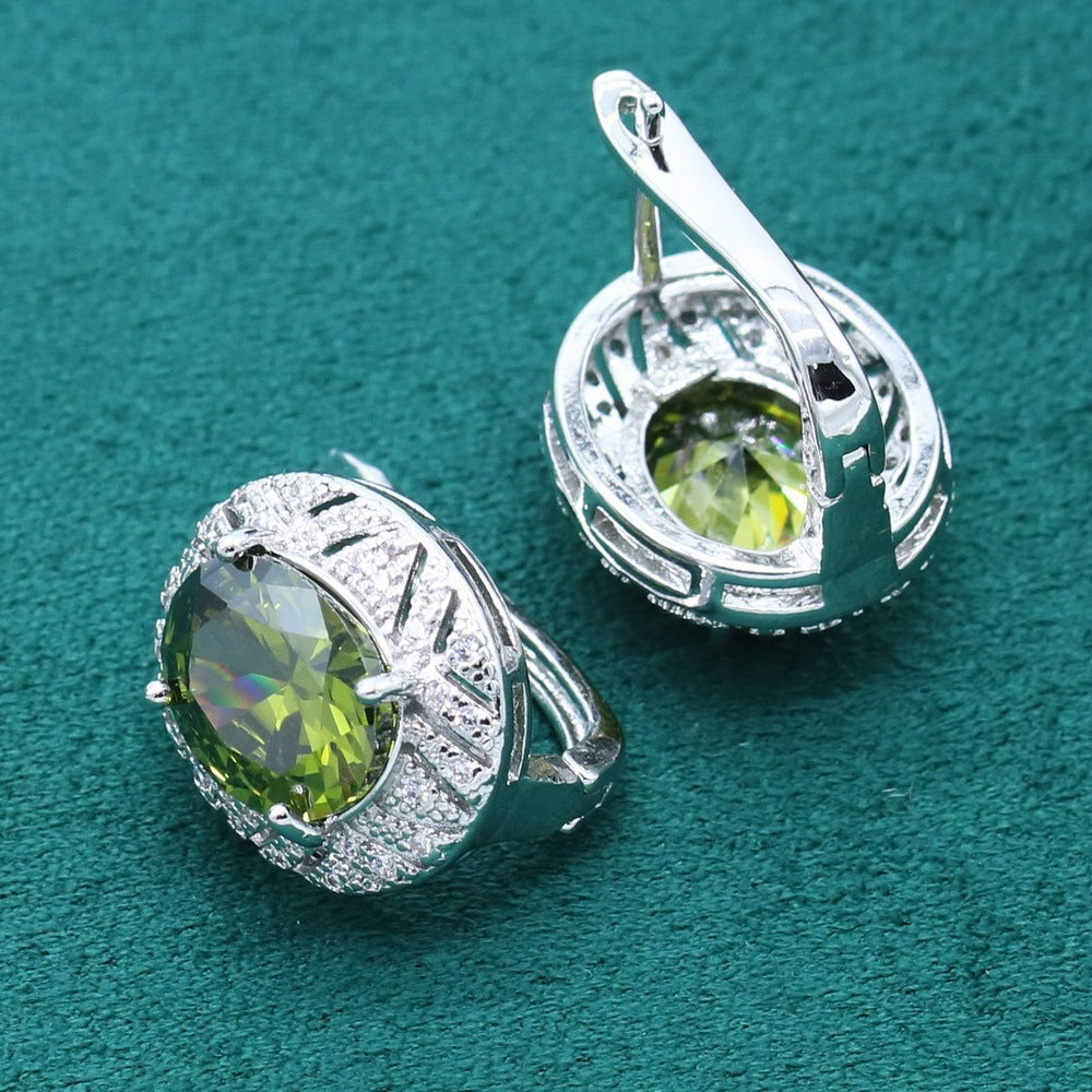 Anti-allergy Zircon Necklace Earring Ring Ornament Suit