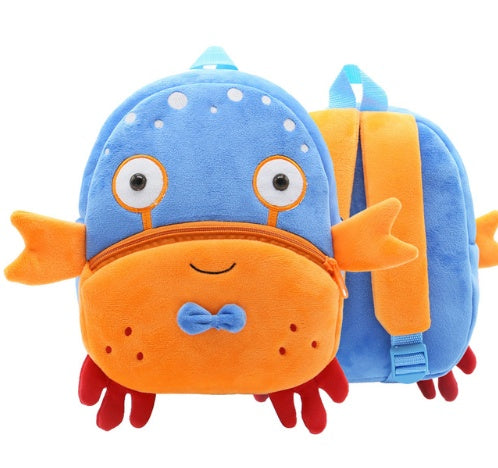 Children School Backpack Cartoon Rainbow Design Soft Plush Material For Toddler Baby Girls Kindergarten Kids School Bags