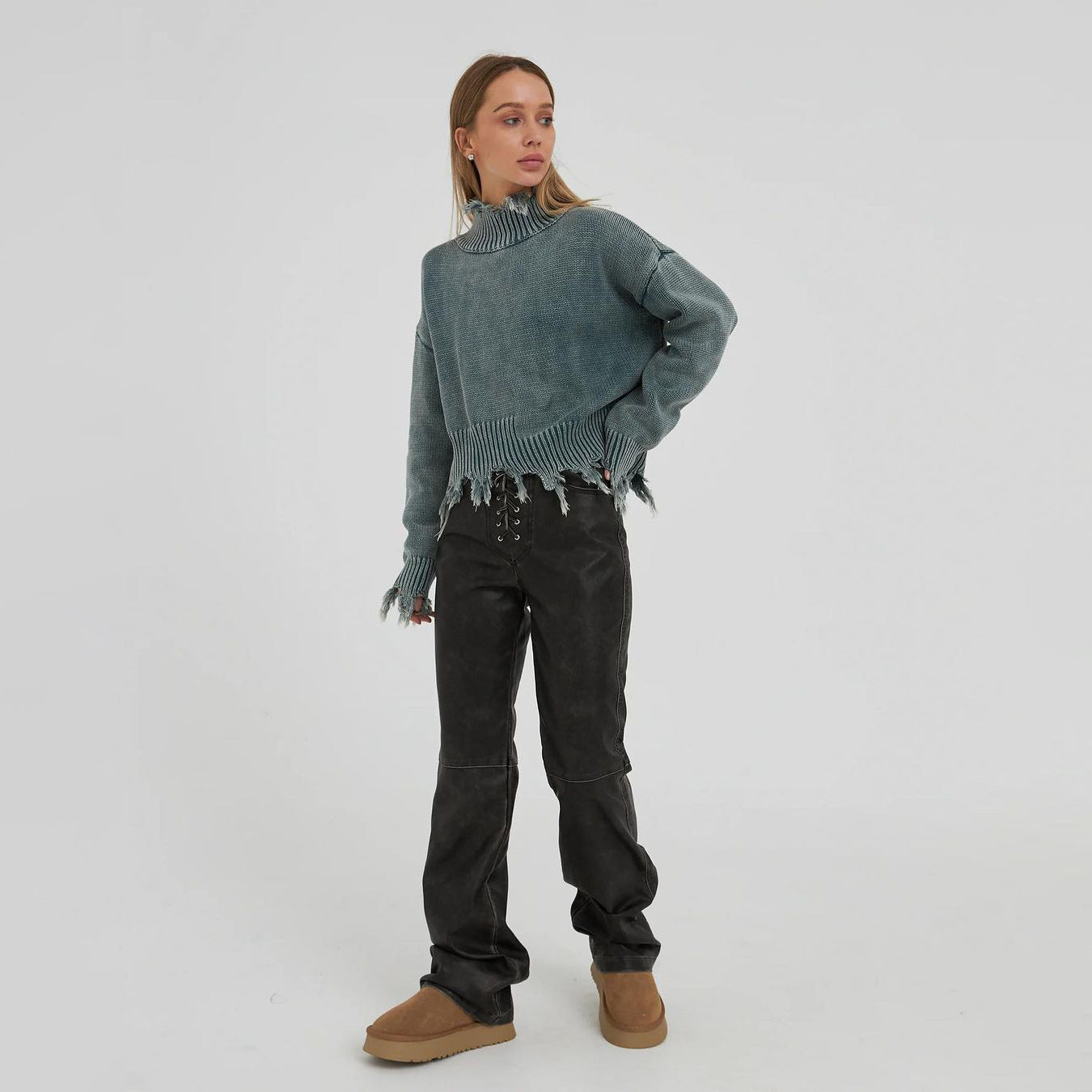 Ins Trend Street Snap Knitwear Autumn And Winter Solid Color Simple Top Women