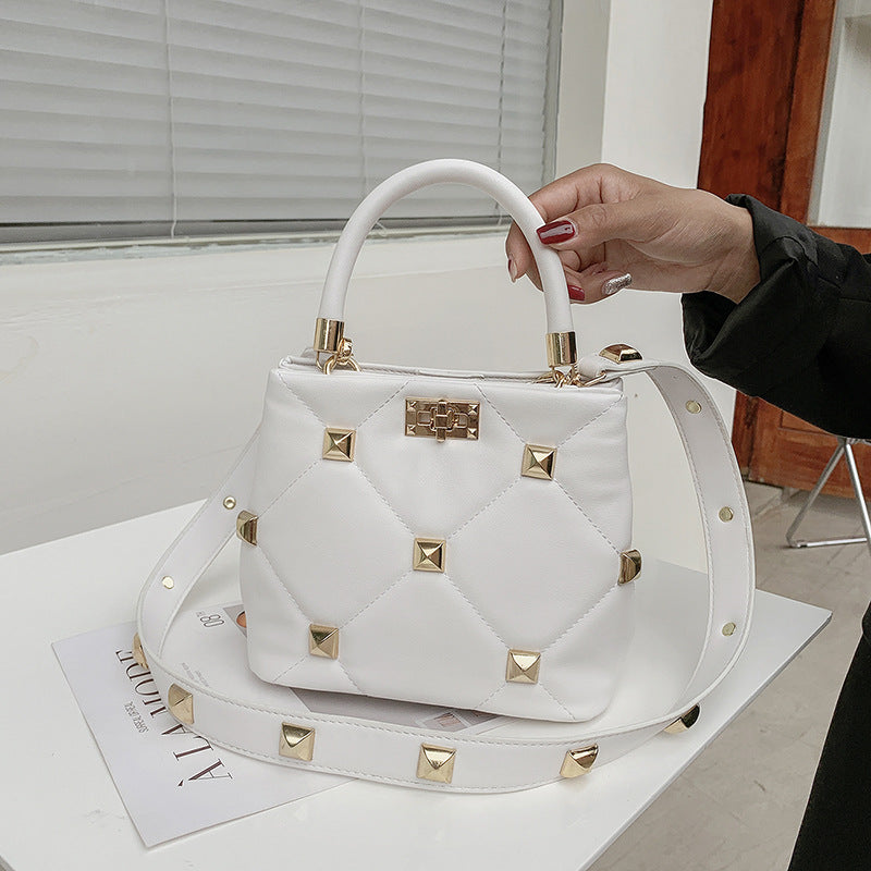 RivetGlow Vertical Bucket Bag