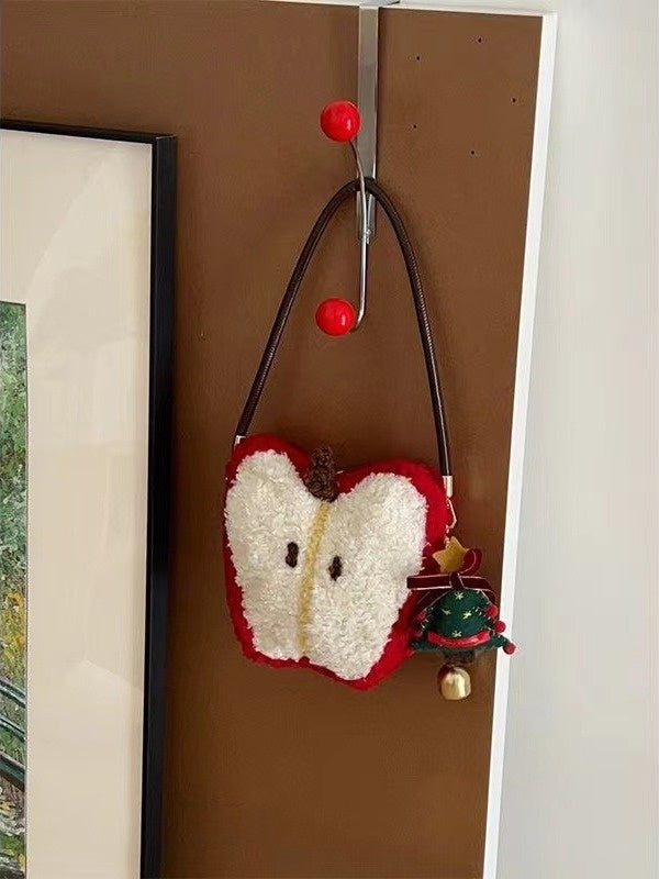 Apple Plush Crossbody Shoulder Bag