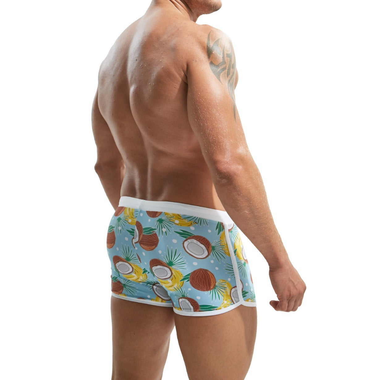 Summer Men's Nylon Printing Swim Briefs