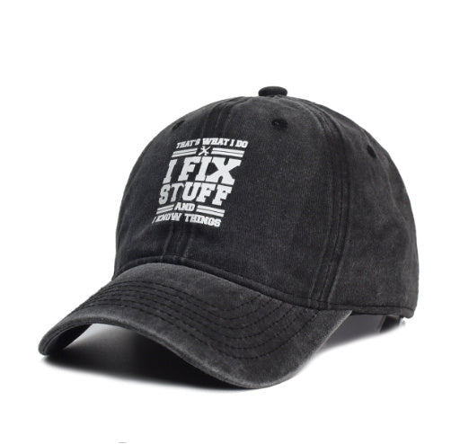 Women's Fashion Minimalist Washed Cotton Printed Hat
