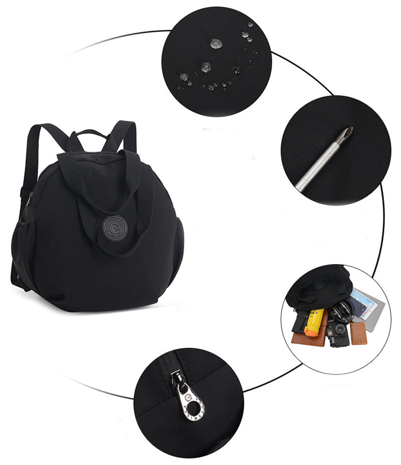 Black Round Multifunctional Backpack