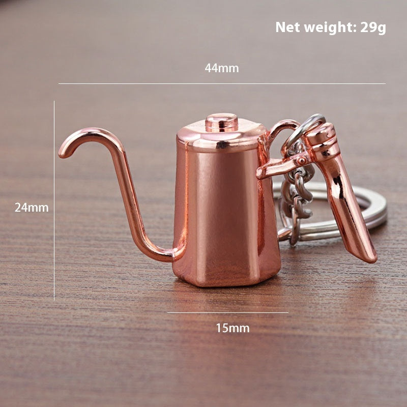 3D Coffee Keychain Metal Car Key Pendant