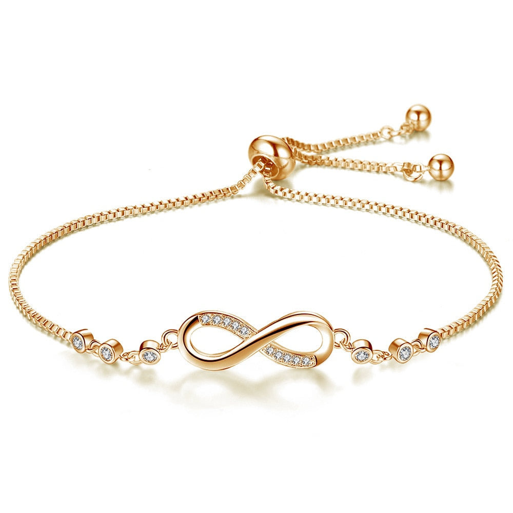 Pulsera Infinity con diamantes de imitación, joyería para hombre y mujer, Pulsera de Diamante, Pulsera de diamantes para pulseras de mujer