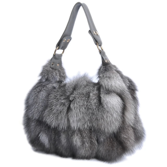 Winter Luxe Fox Fur Tote