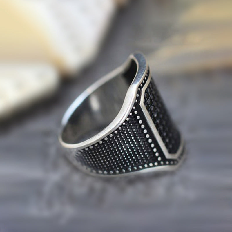 Copper Inlaid Zircon Ring European And American