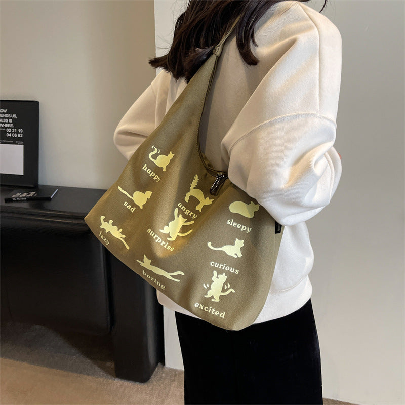 Cat Printed Canvas Bag