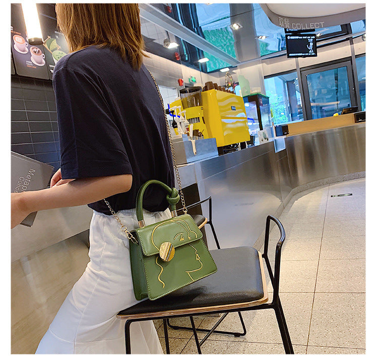Female Bag, Portable Messenger Bag, Western Style Chain Shoulder Bag