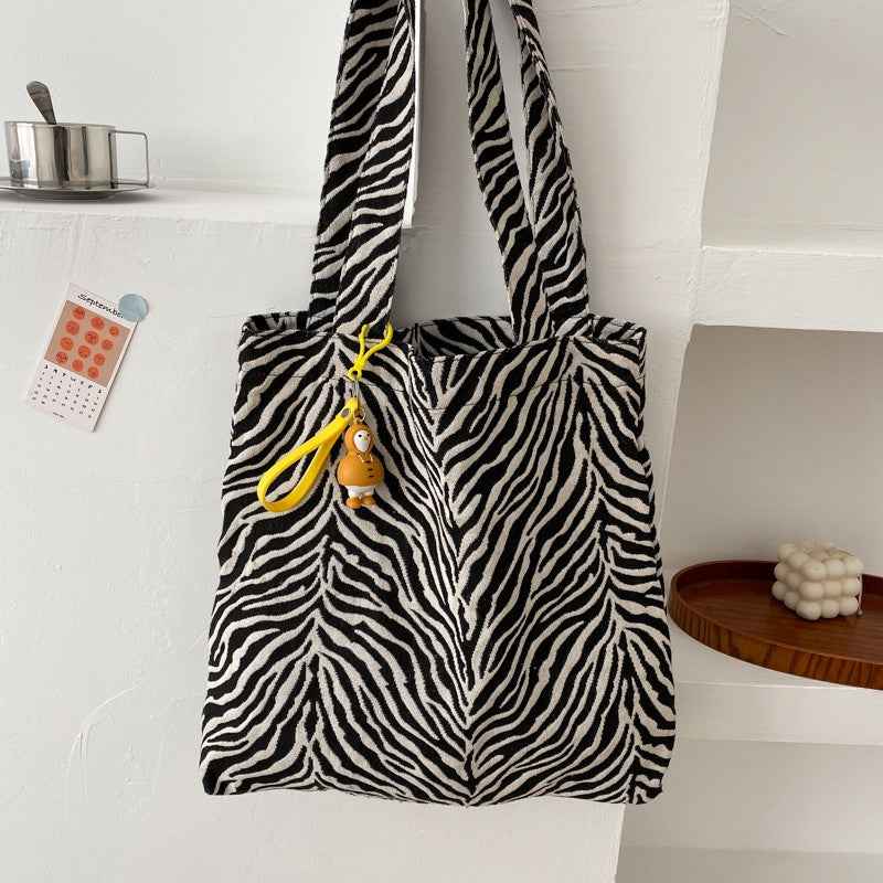 Zebra Canvas Tote Bag