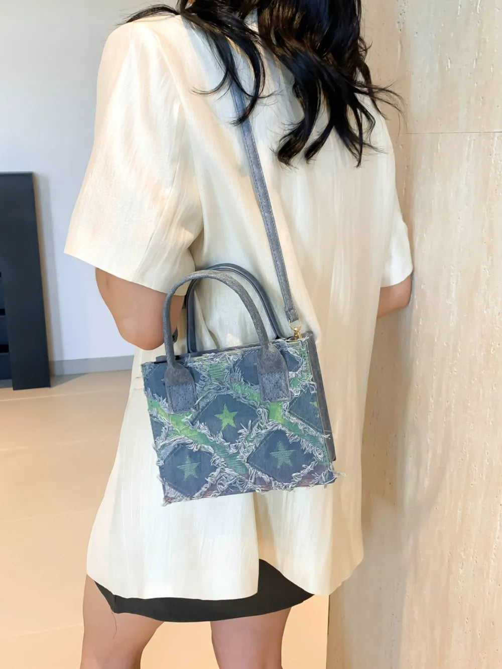 Raw Edge Plaid Denim - BAGMODA