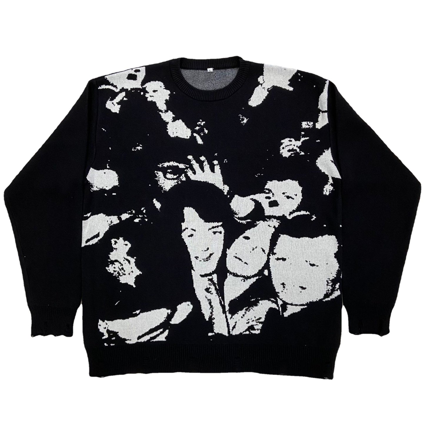 Trendy Neutral Crowd Loose Round Neck Pullover Sweater Knitwear