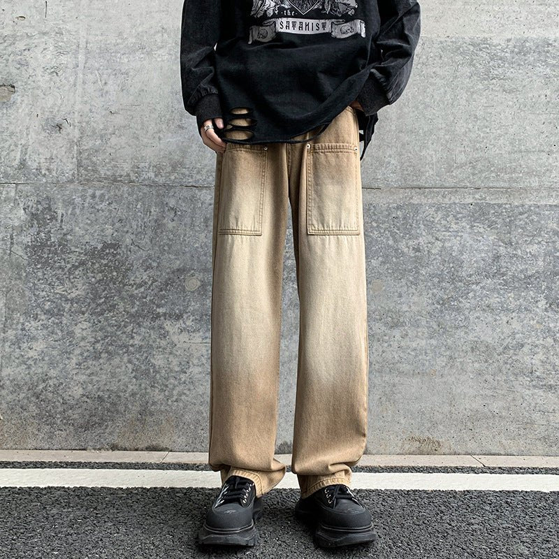 Fashion Men Loose Drawstring Straight - leg Pants - BAGMODA