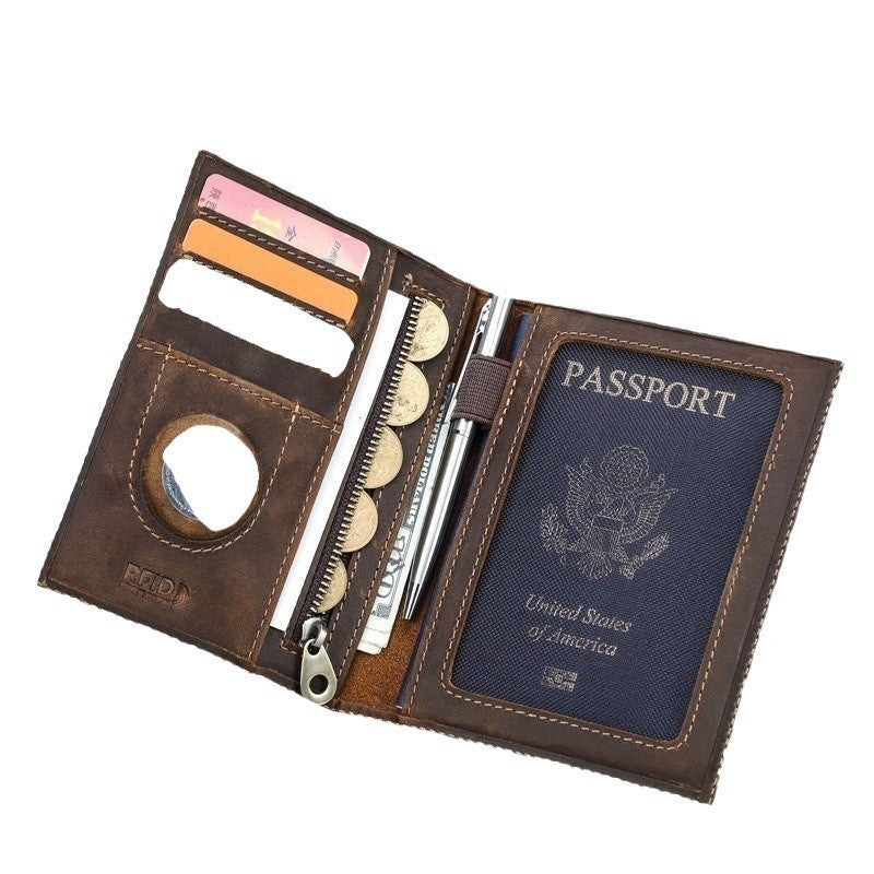 Retro Crazy Horse Leather Anti-theft Swiping Document Package