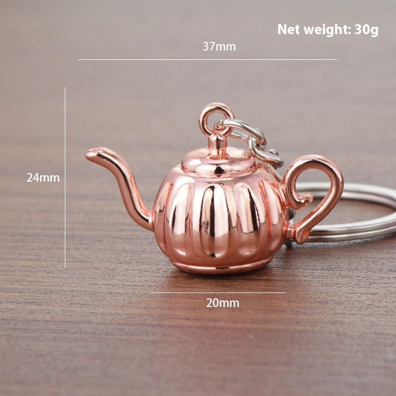 3D Coffee Keychain Metal Car Key Pendant