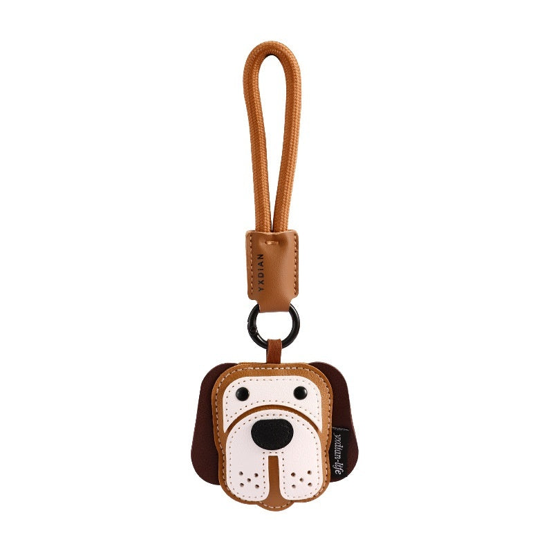 Cartoon Cute Leather Puppy Car Key Ring
