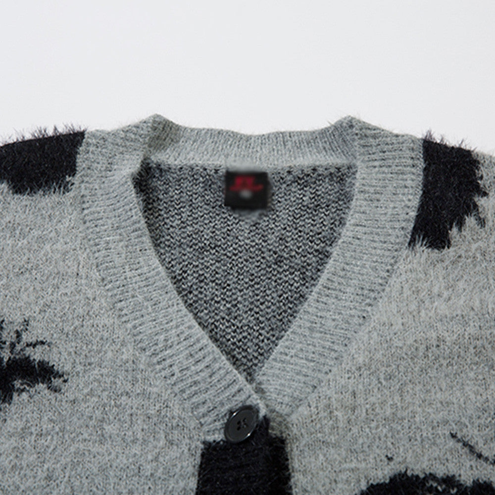 Niche Dark Butterfly V-neck Sweater Coat