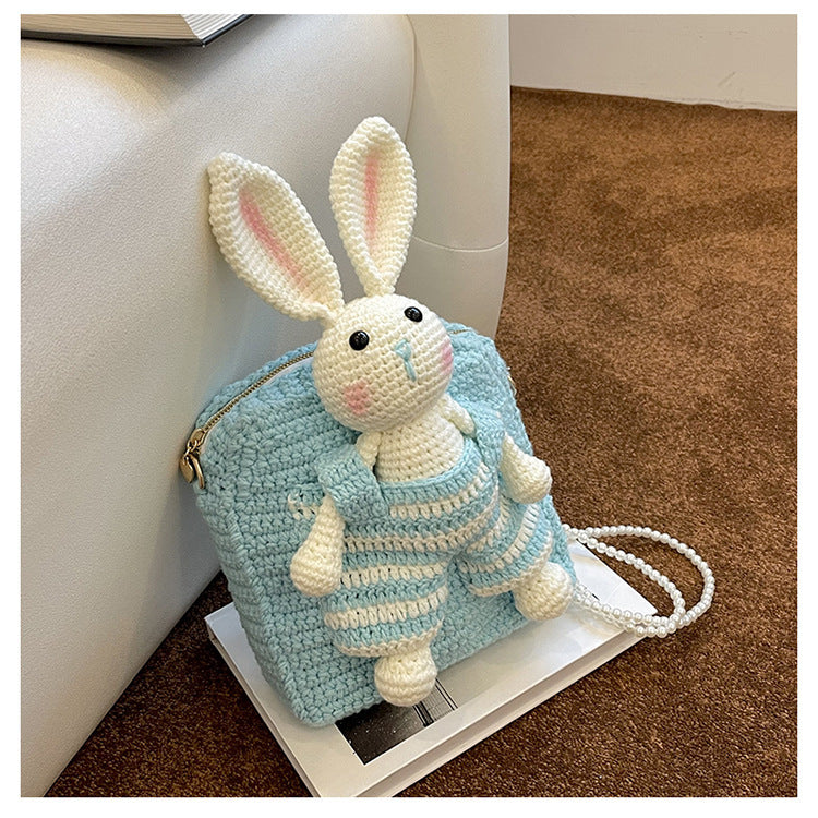 Rabbit Woolen Yarn Bag Hand-woven Bag DIY Crocheted