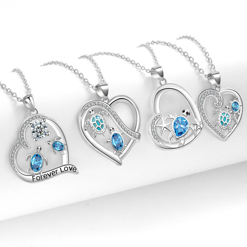Love Turtle Animal Light Luxury Temperament Gorgeous Full Diamond Necklace