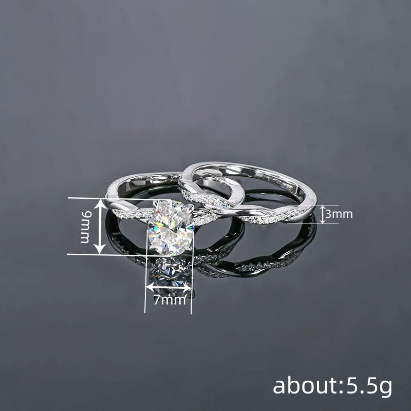 Classical Zircon Simple Ring Two-piece Wedding Dress