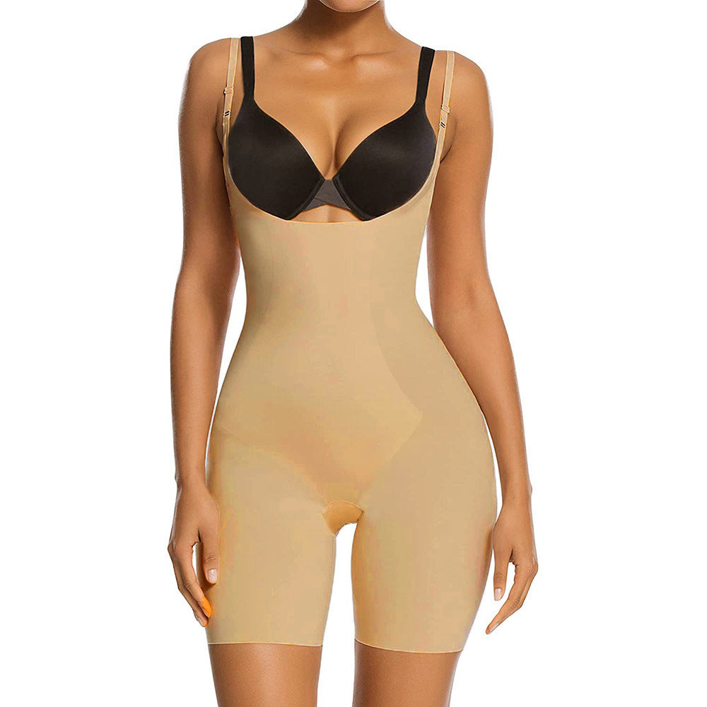Faja moldeadora de una pieza ajustada de color sólido de moda para mujer