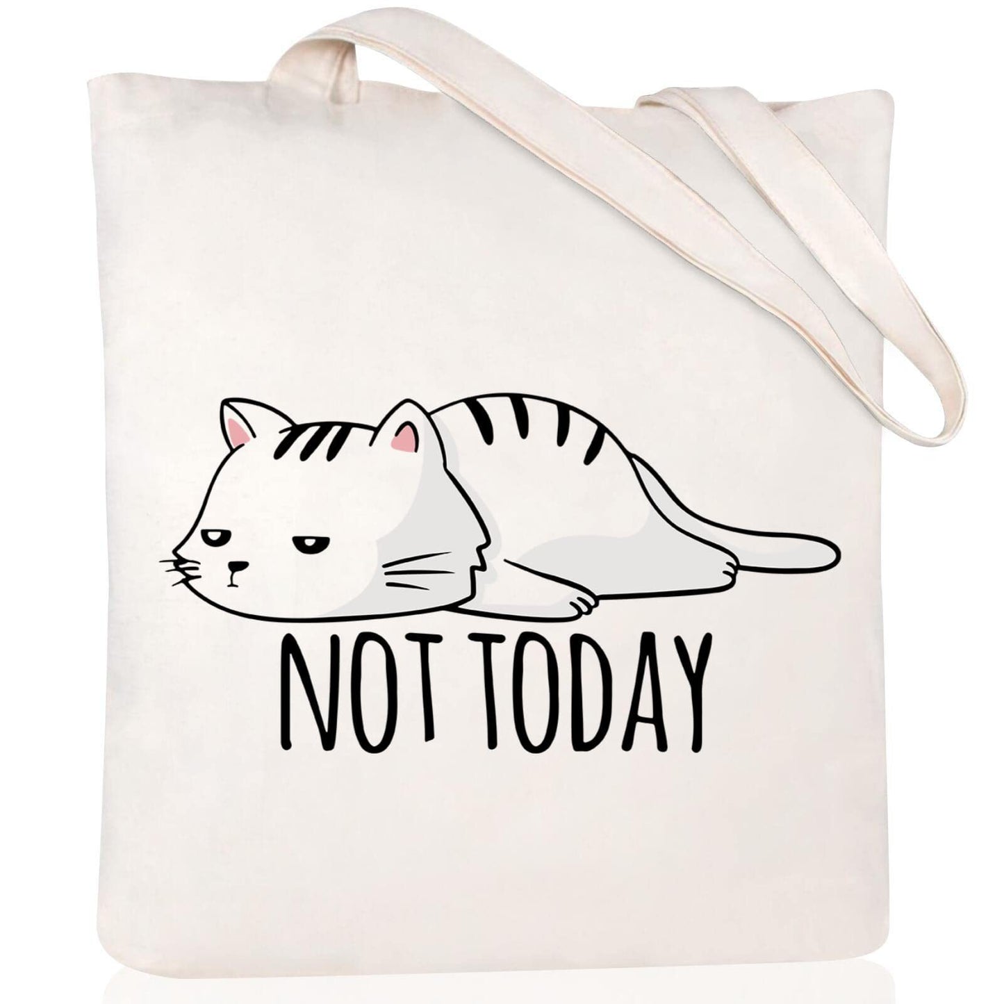 Cartoon Cat Printed Canvas Shoulder Bag