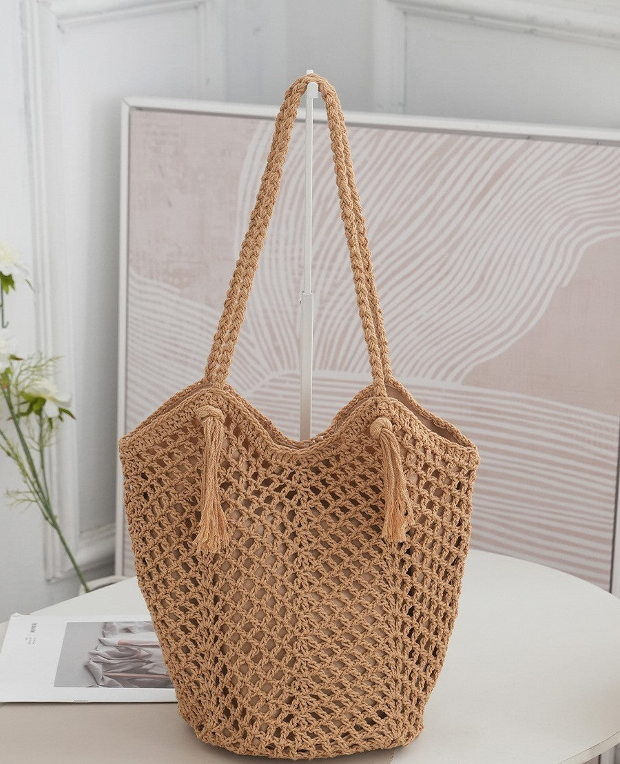 Bolsa tejida a mano con hilo de algodón