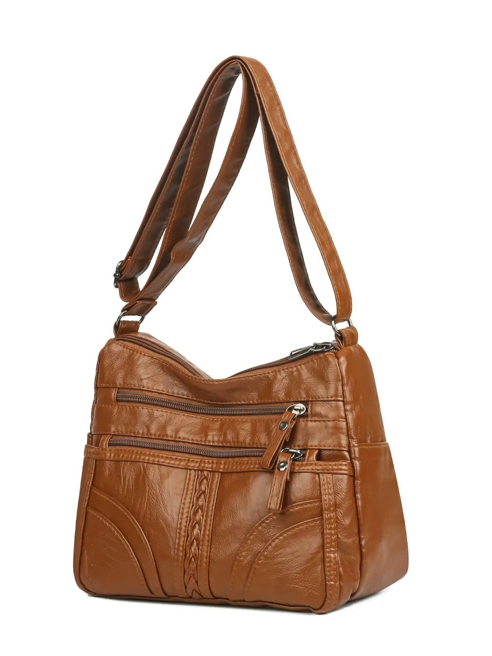 Sleek Leather Shoulder Bag - BAGMODA