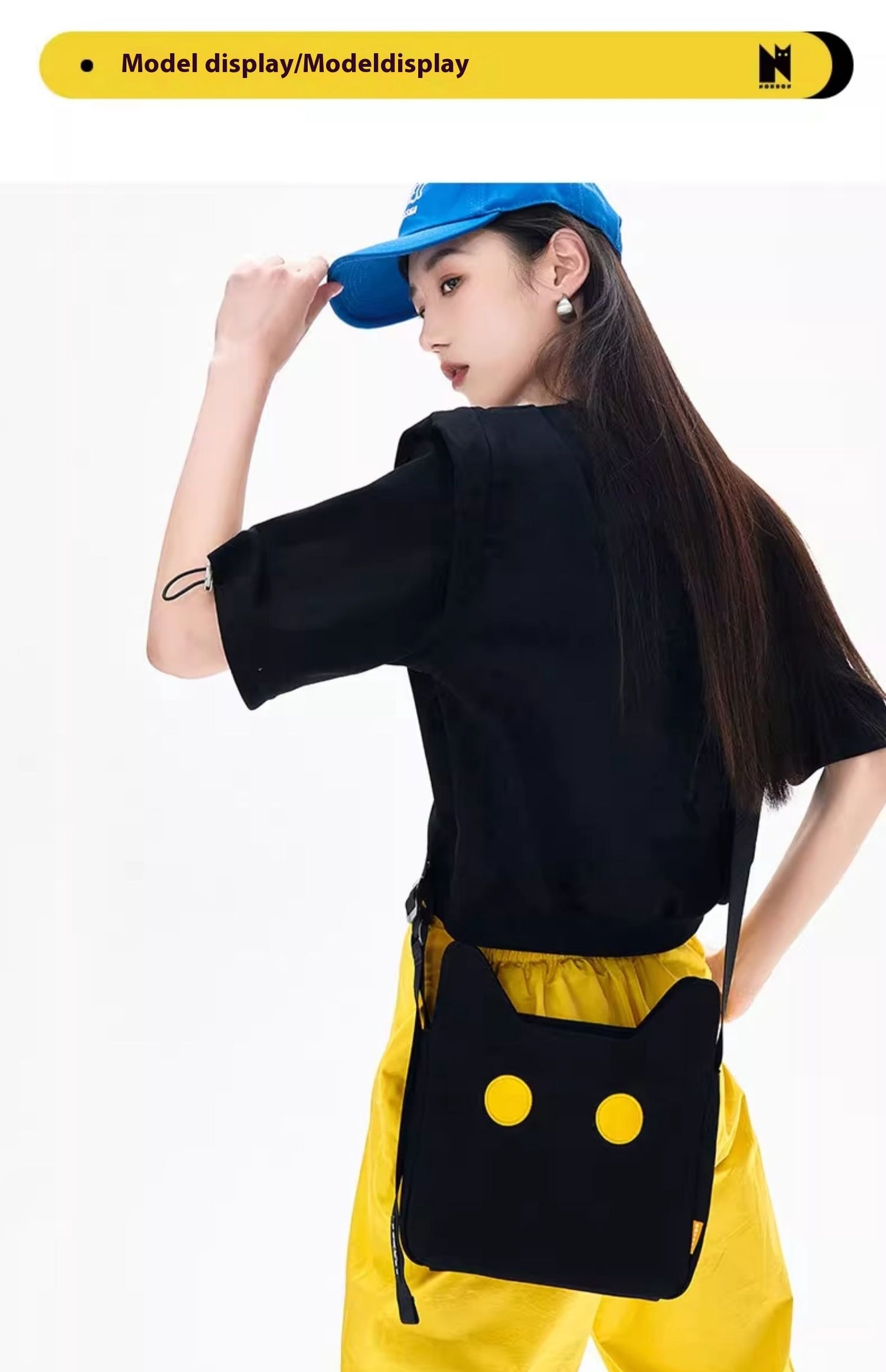 Cat-shaped Canvas Nylon Bag