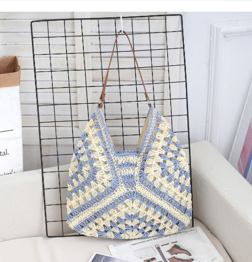 SunnyVibe Woven Square Tote - BAGMODA
