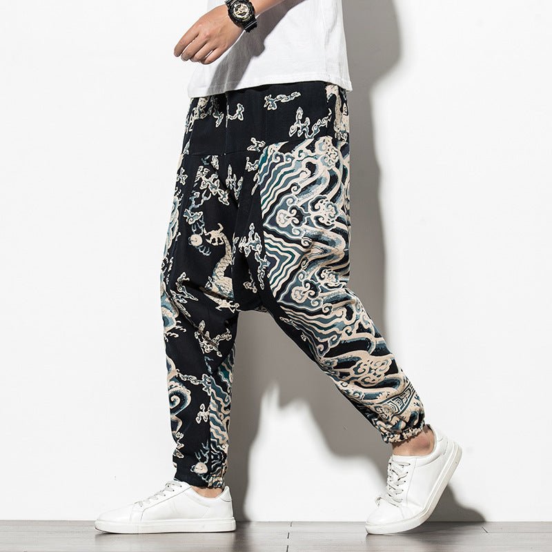 Summer Chinese Wind Bundle Foot Pants For Men Fattening - BAGMODA