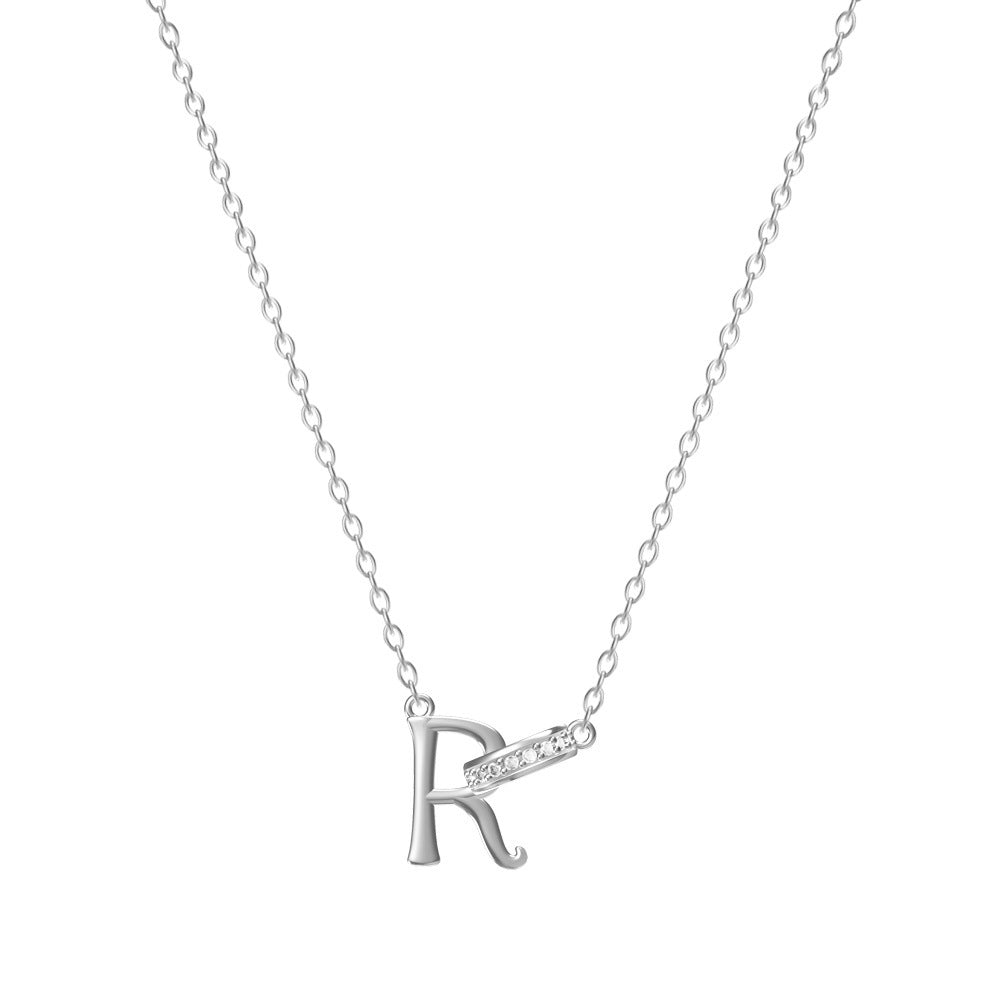 Women's 26-letter Necklace With Diamond Titanium Steel No Fading Clavicle Chain