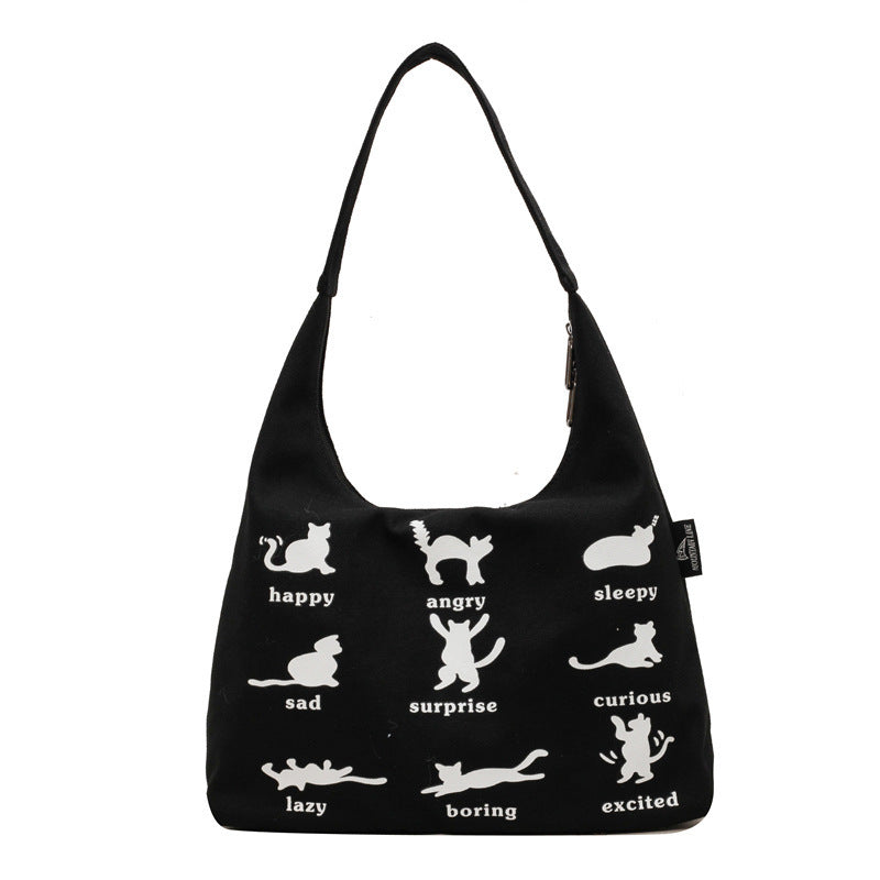 Cat Printed Canvas Bag