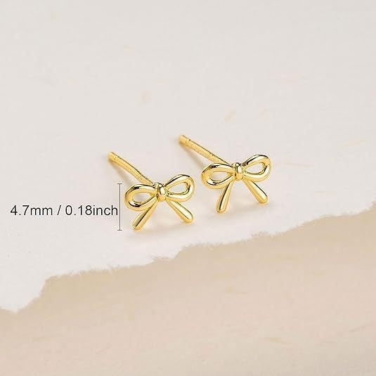 Women's Gold Bow Cross Stud Earrings