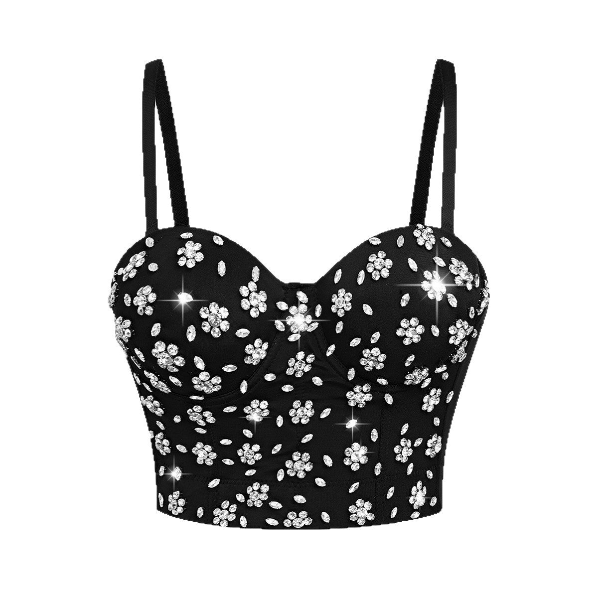 Worn Outside Dress Camisole Beaded and Sequined Fitted Sexy Push-Up Bralette