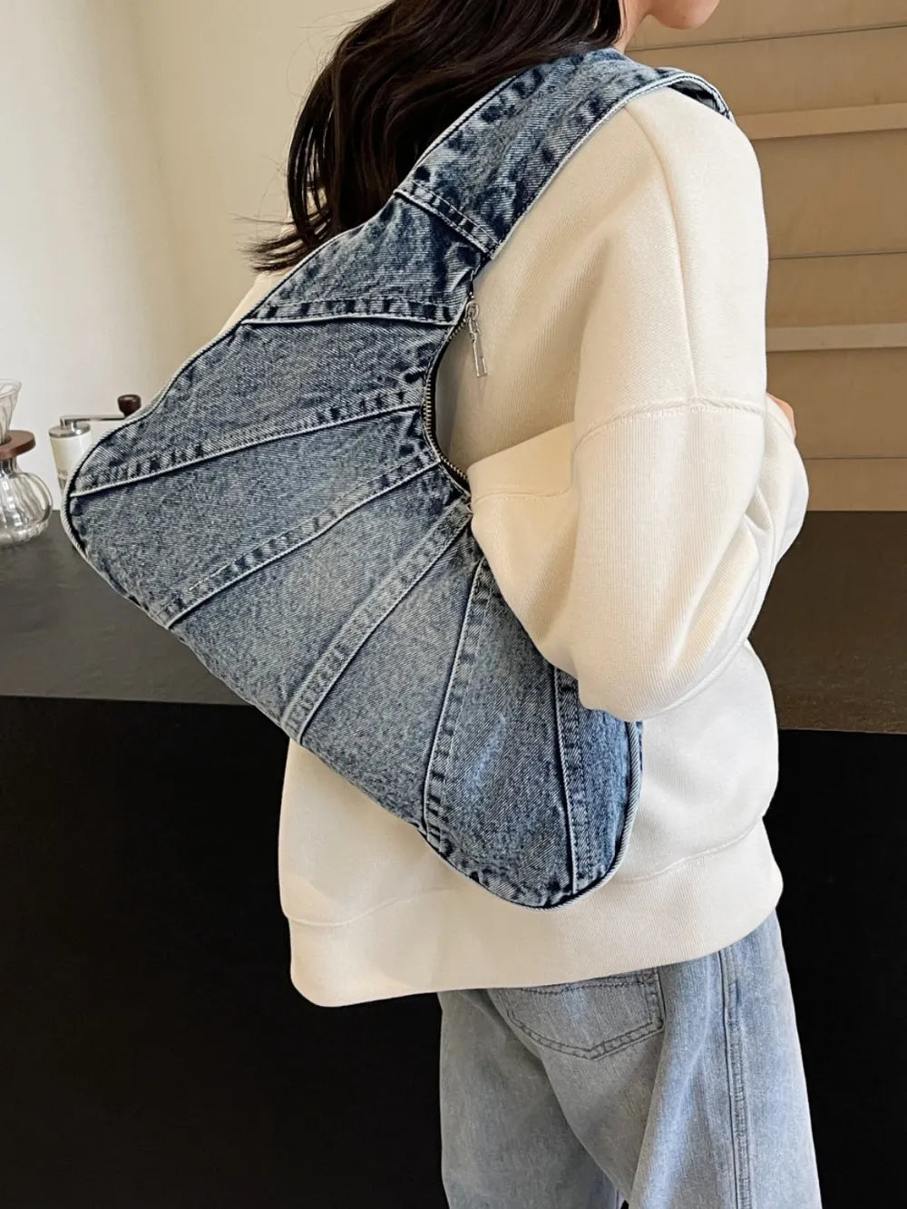 DenimCrescent Chic Bag - BAGMODA