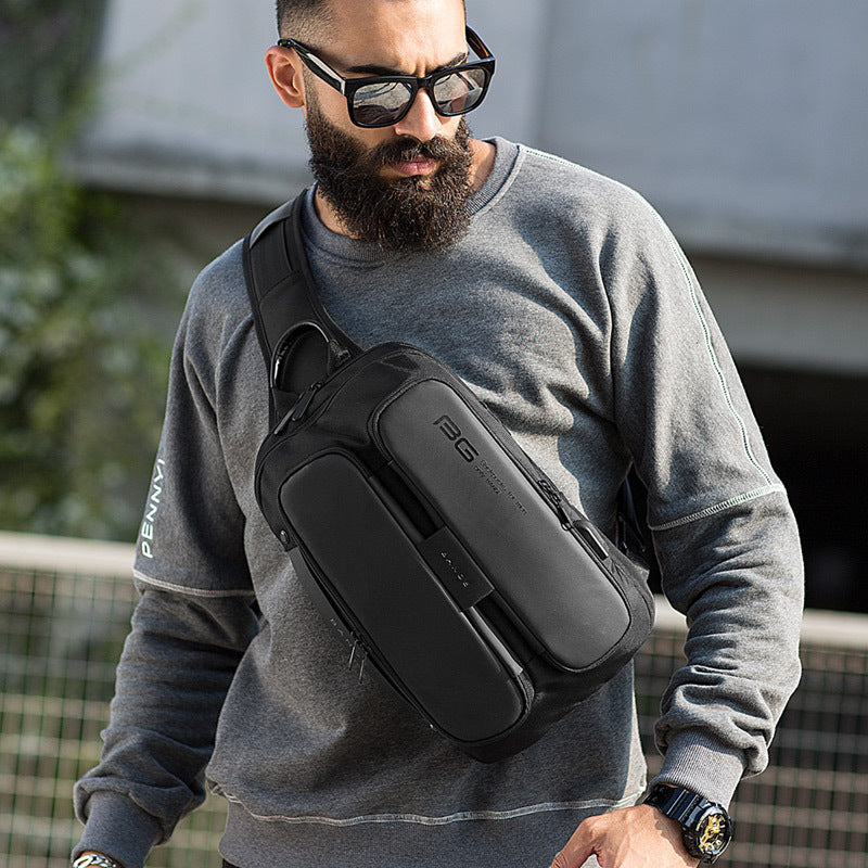 BANGE Outdoor USB Technology Chest Bag for Men