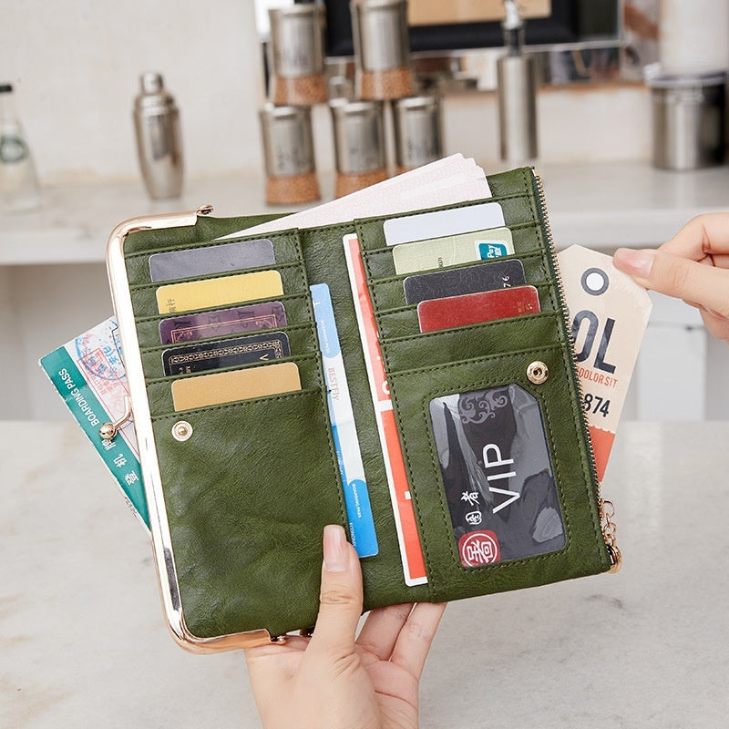Monedero plegable multifuncional con clip retro para todo tipo de combinaciones