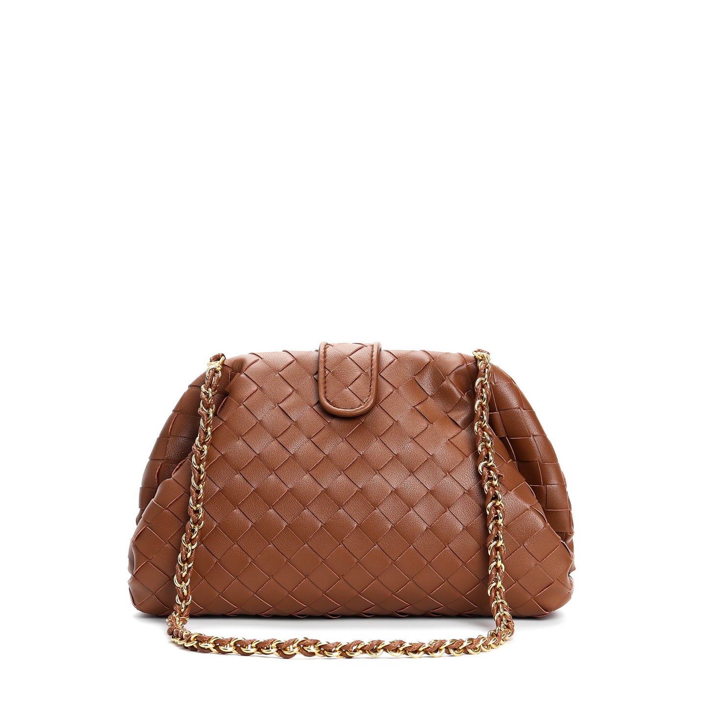 Genuine Leather Woven Shoulder Bag