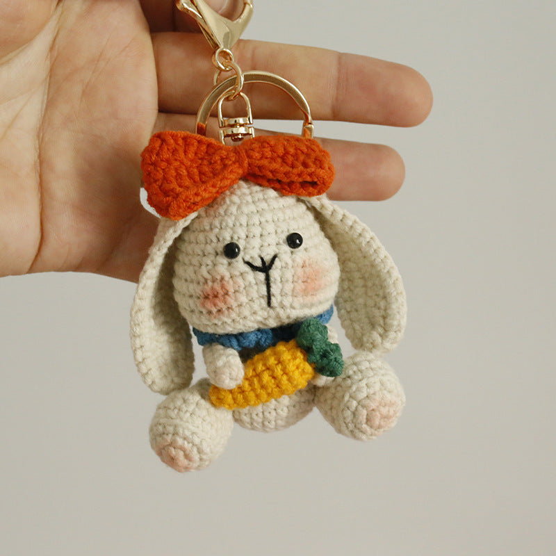 Exquisite Wool Crocheted Rabbit Pendant