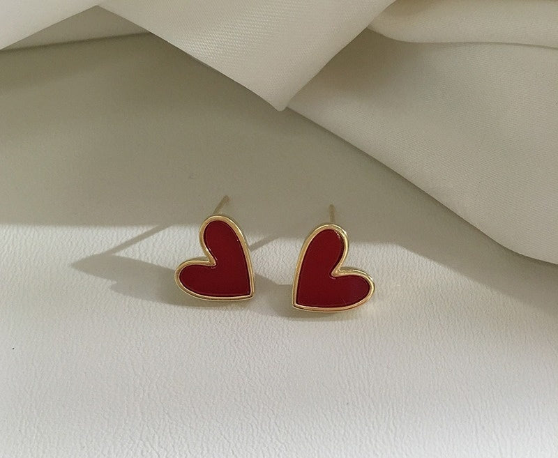 Elegance Retro High-grade Dark Green Love Female Earrings