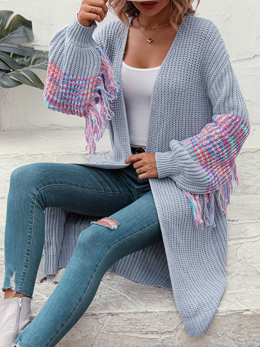 Women's Fashion Casual Tassel Knitwear Coat Sweater