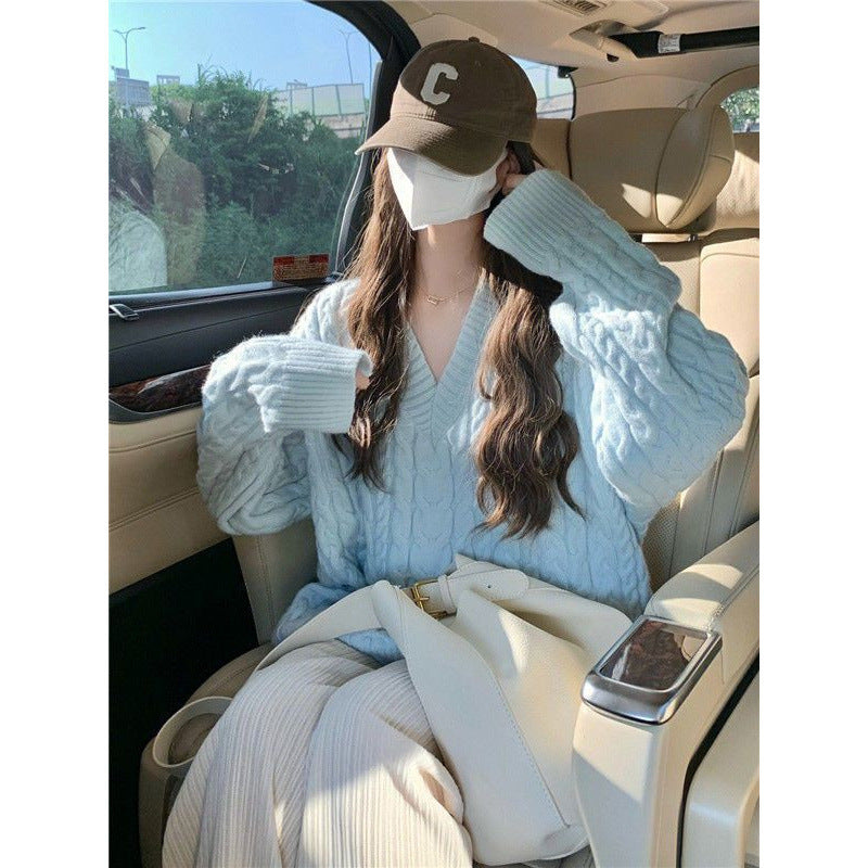 Autumn And Winter Women's Loose And Lazy Style Knitwear Top Sweater