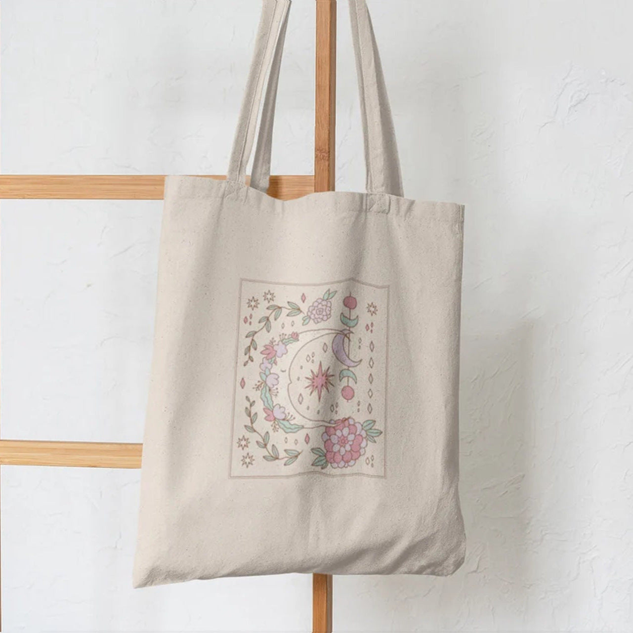 Butterfly Mushroom Printed Canvas Bag Shoulder Bag