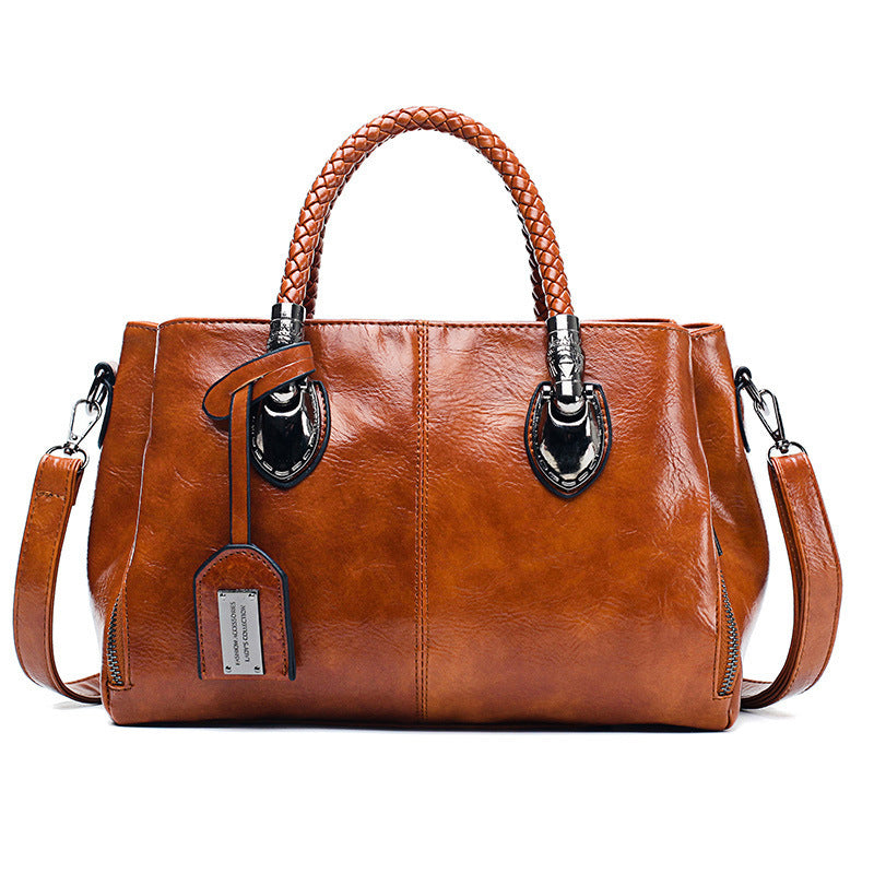 Vintage Oil Wax leather luxury Women handbags