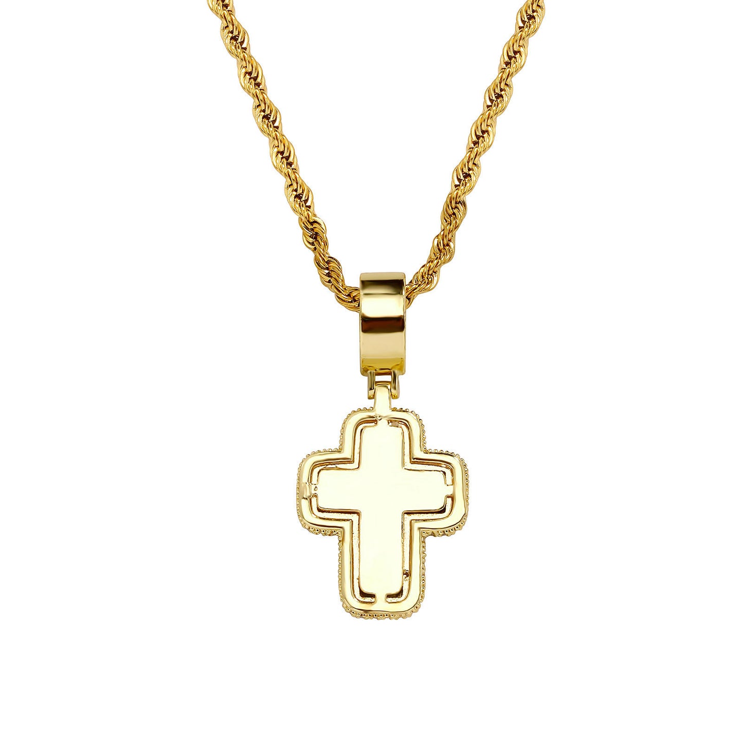 Collar de cruz de circonita cuadrada en T de moda, ligero y lujoso